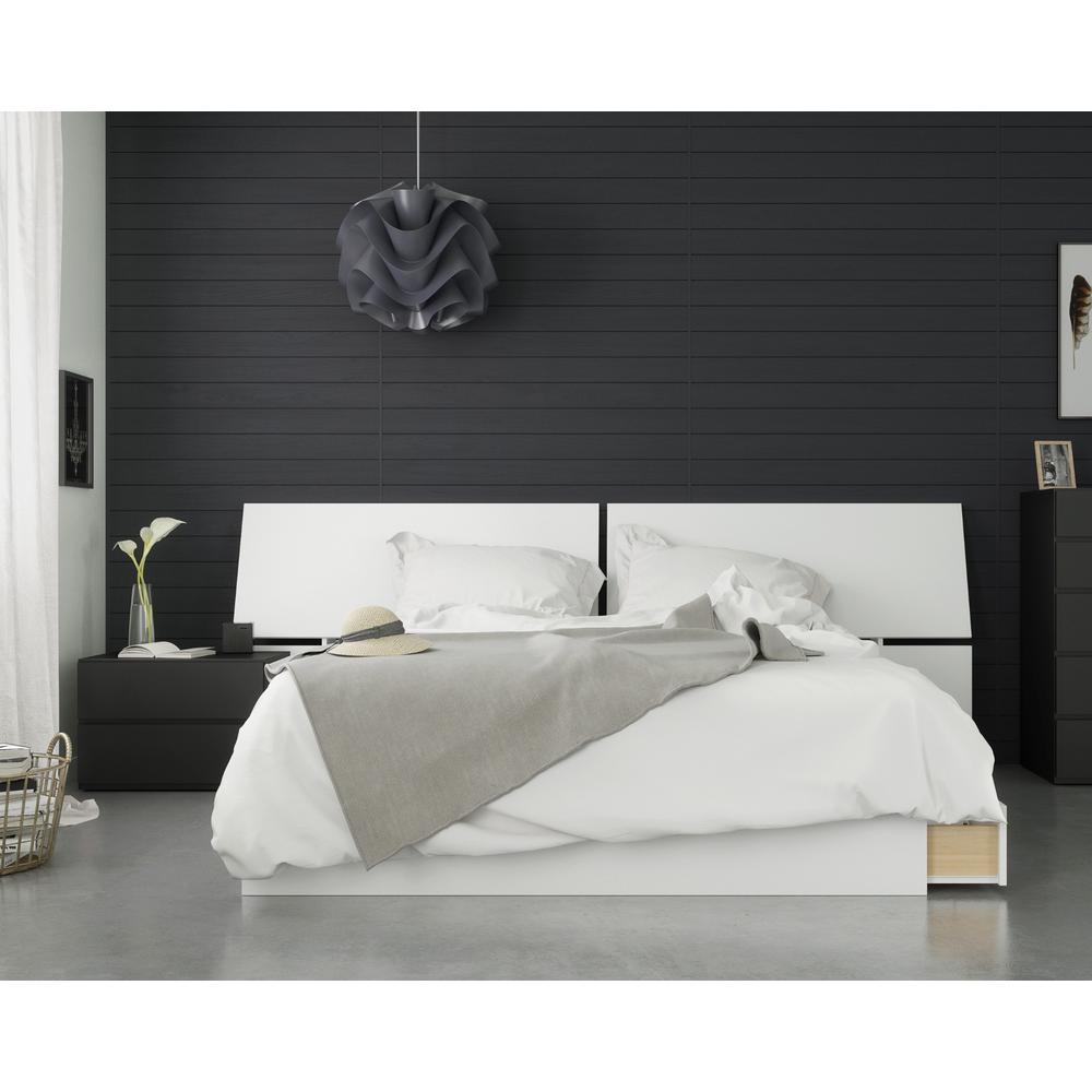 Image of Context 3 Piece Queen Size Bedroom Set, Black & White