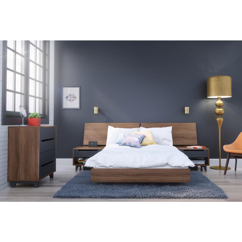 Nexera 345431 Full Size Platform Bed, Walnut