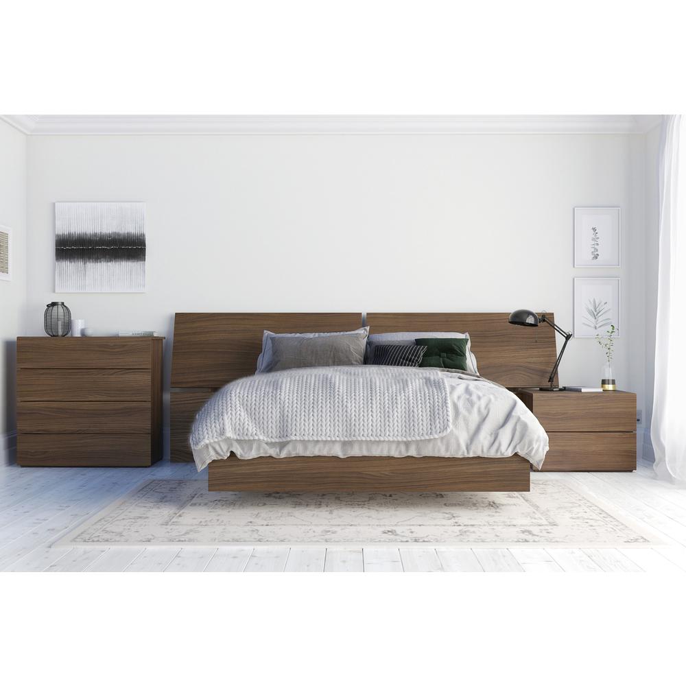 Image of Nexera 345431 Full Size Platform Bed, Walnut