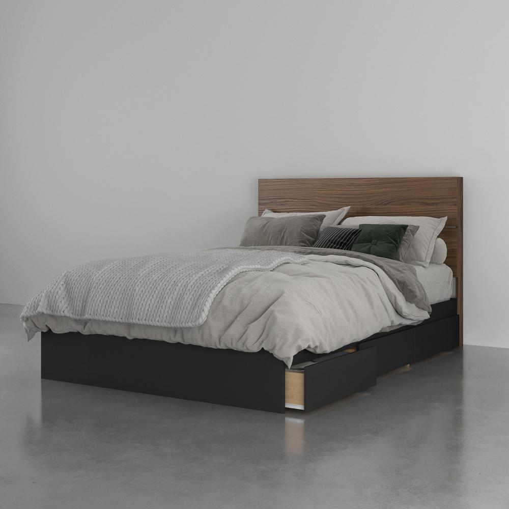 Sequoia 2 Piece Full Size Bedroom Set, Walnut And Black