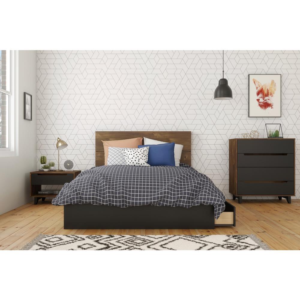 Nexera 375406 Avenue Full Size Bed, 3-Drawer, Black