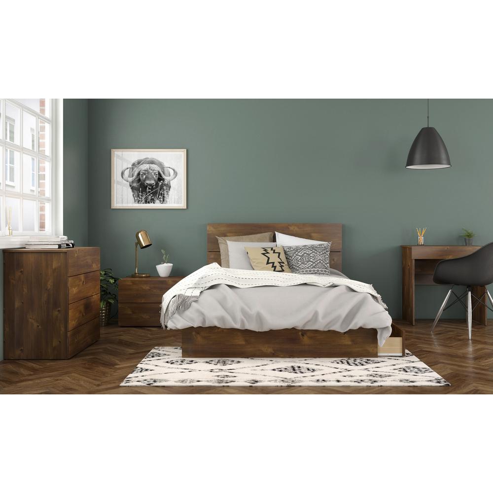 Nexera 375412 Full Size Bed, 3-Drawer, Truffle