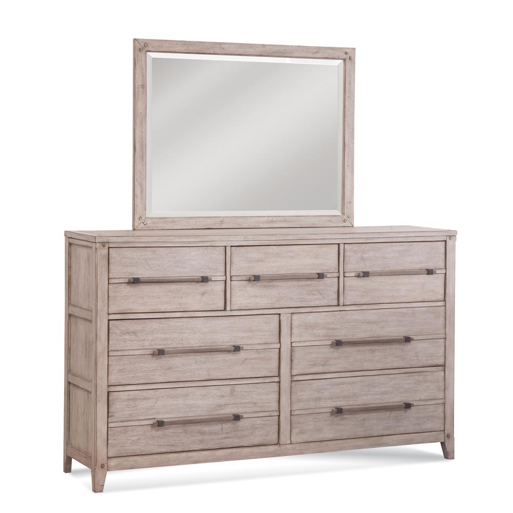 Image of Aurora Whitewashed Dresser And Mirror