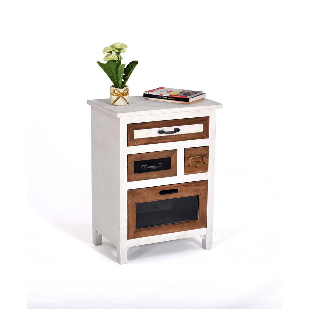 Image of Nightstand In White/Tan/Gray
