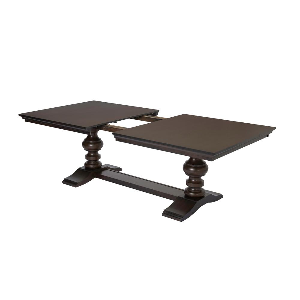 80"-100" Extension Dining Table W/Center 20-Inch Leaf, Cappuccino Color