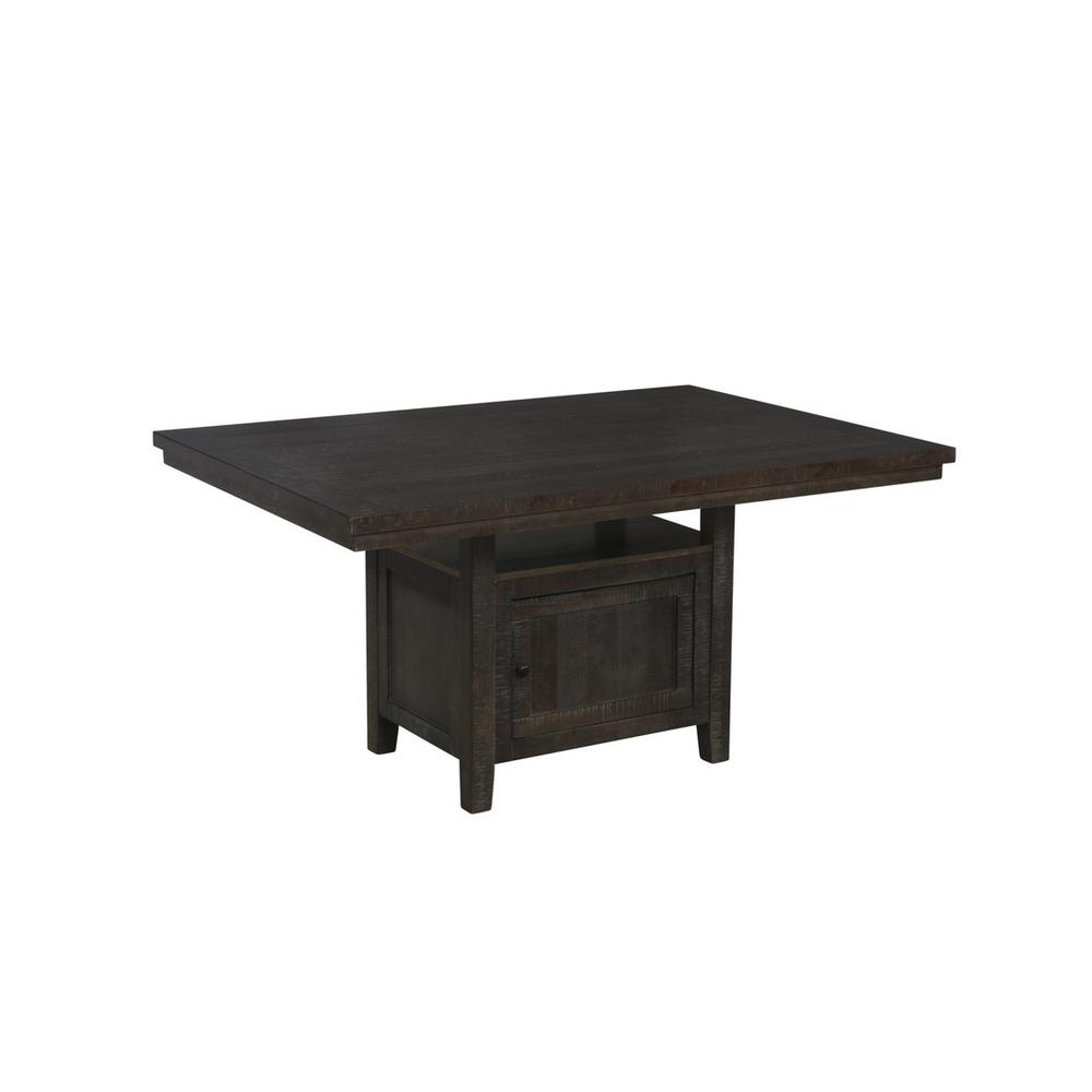 Image of Classic Dining Table W/Storage In Rustic Dark Oak Finish