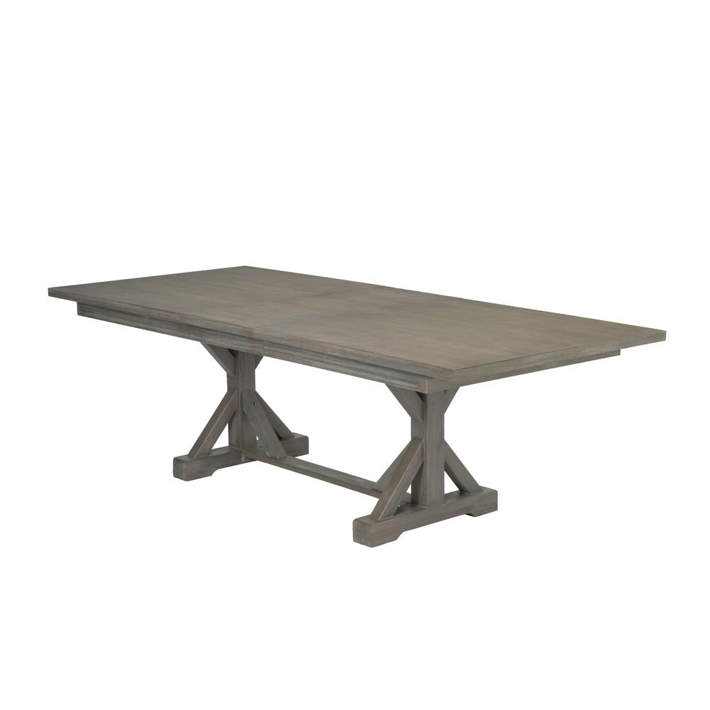 Image of 78"-96" Extension Dining Table W/Center 18-Inch Leaf, Rustic Grey Color