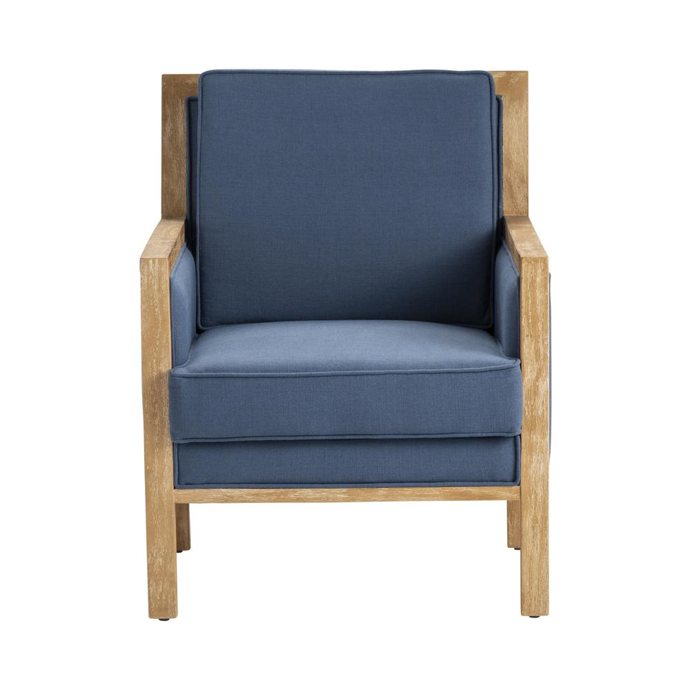 Image of 27.3X32.5X35.4" Light Brown/Blue Arm Chair