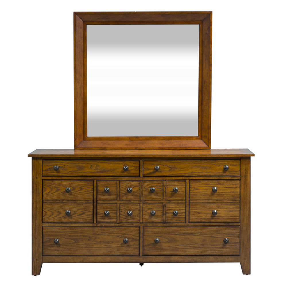 Image of Grandpas Cabin Dresser & Mirror, W65 X D18 X H35, Medium Brown