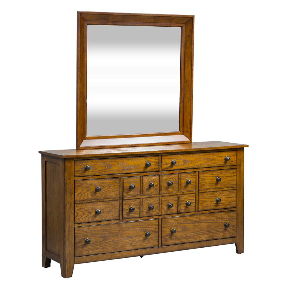 Grandpas Cabin Dresser & Mirror, W65 X D18 X H35, Medium Brown