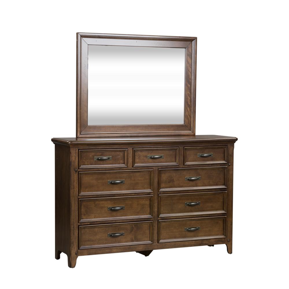 Image of Saddlebrook Dresser & Mirror, W64 X D18 X H78, Dark Brown