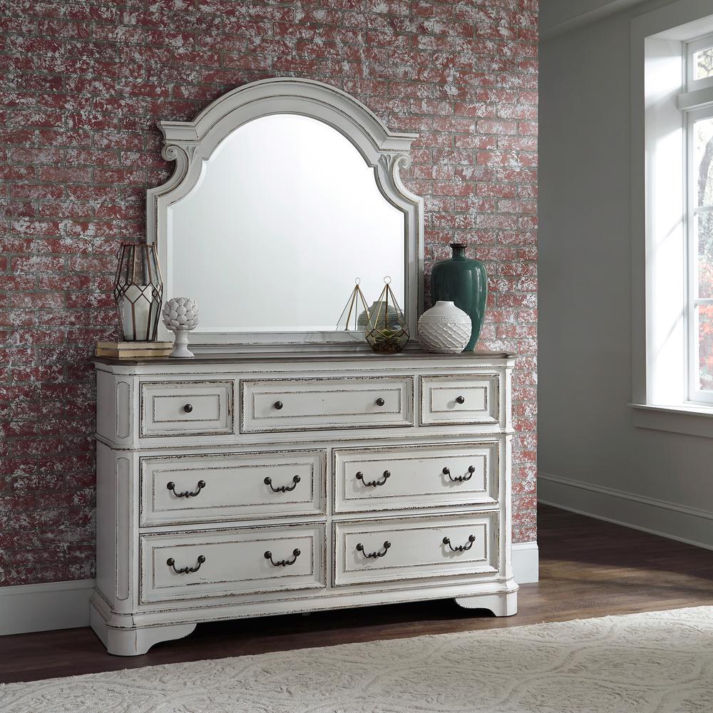 Magnolia Manor Dresser & Mirror, W64 X D19 X H83, White