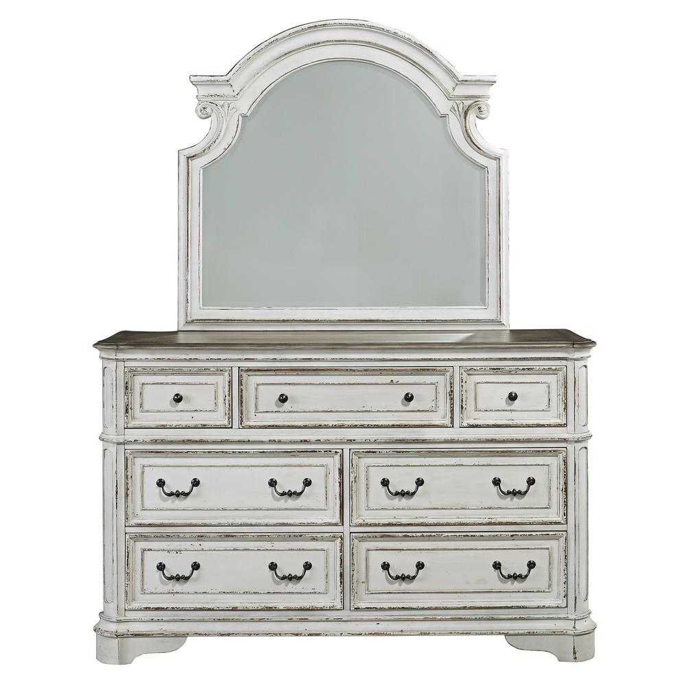 Image of Magnolia Manor Dresser & Mirror, W64 X D19 X H83, White
