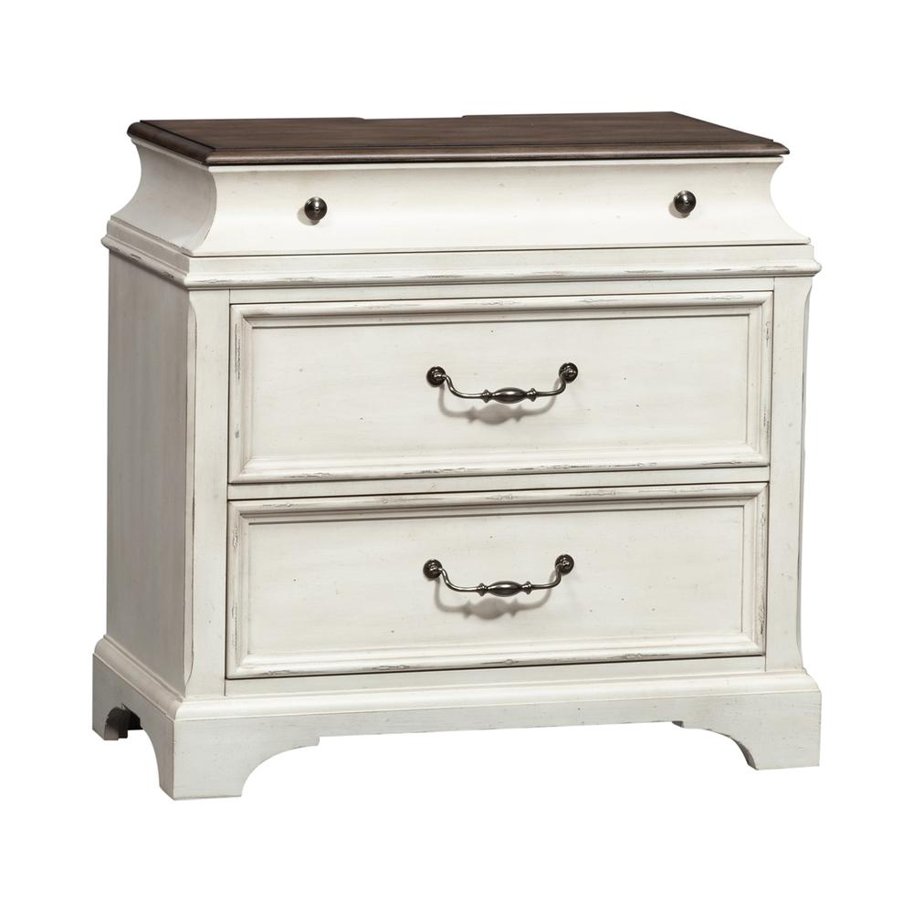 Image of Accent Chest, Porcelain White Finish W/ Churchill Brown Tops