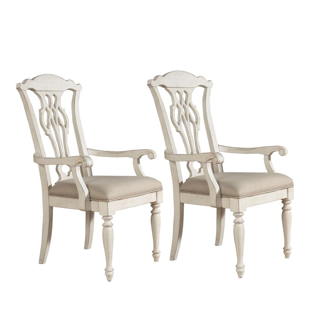 Image of Abbey Road Splat Back Arm Chair (Rta) (Set Of 2), Porcelain White