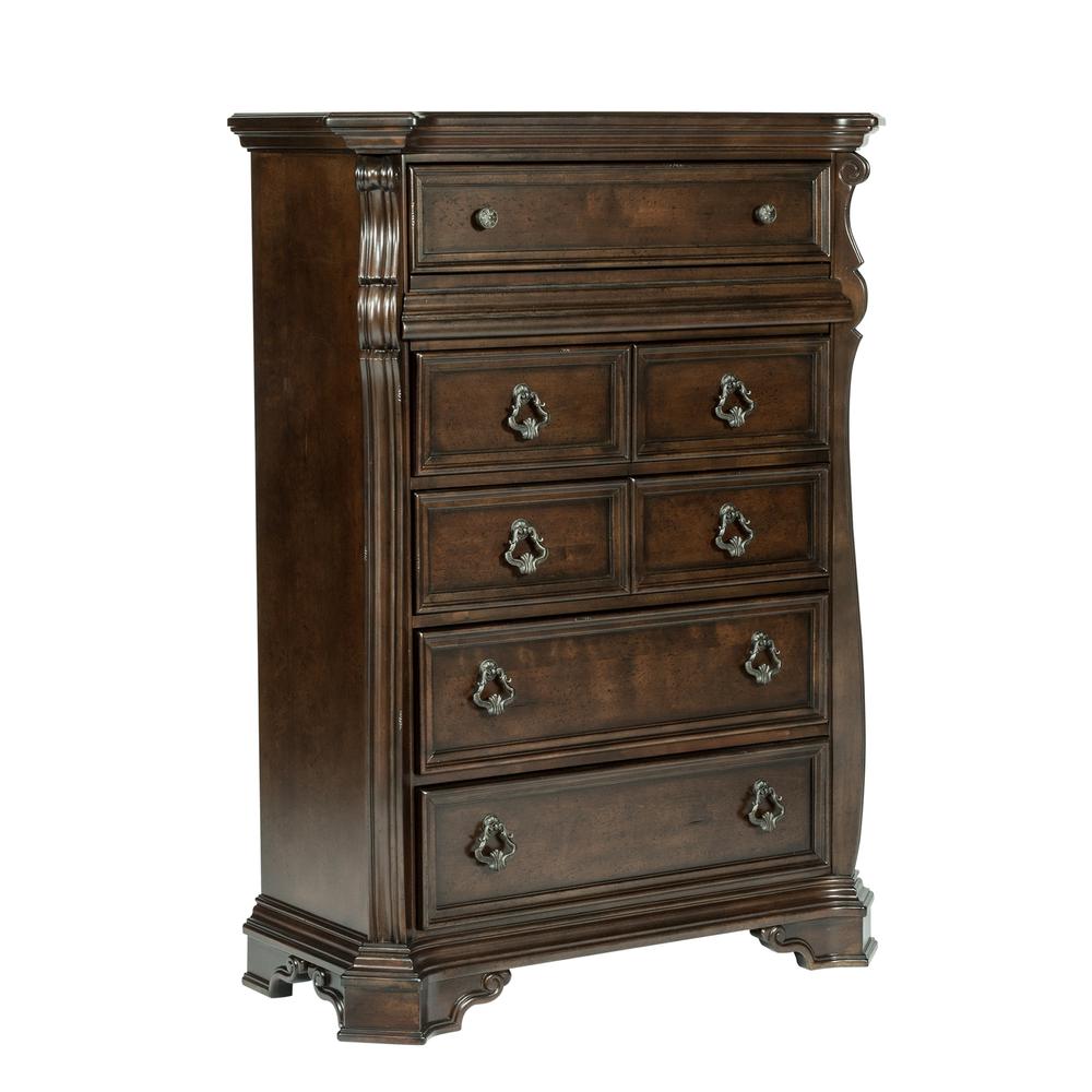 Image of Arbor Place Bedroom 6 Drawer Chest, 42" X 19" X 56", Brownstone Finish