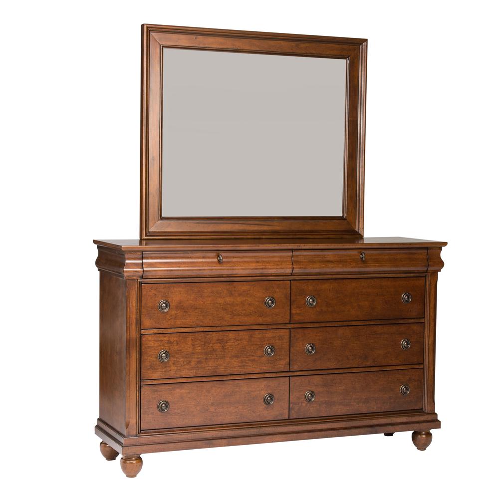 Image of Rustic Traditions Dresser & Mirror, W64 X D18 X H80, Cherry
