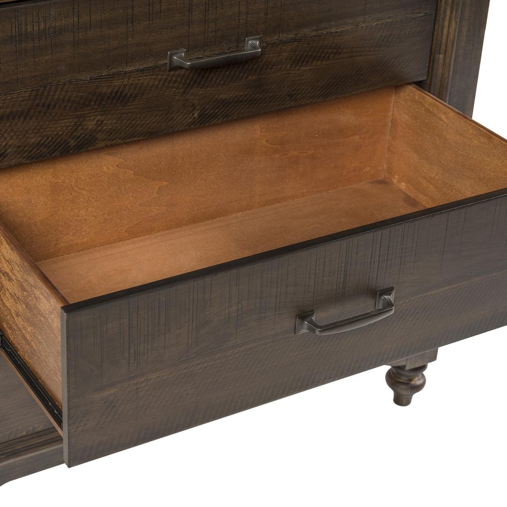 Catawba Hills Dresser & Mirror, W64 X D18 X H40, Dark Brown
