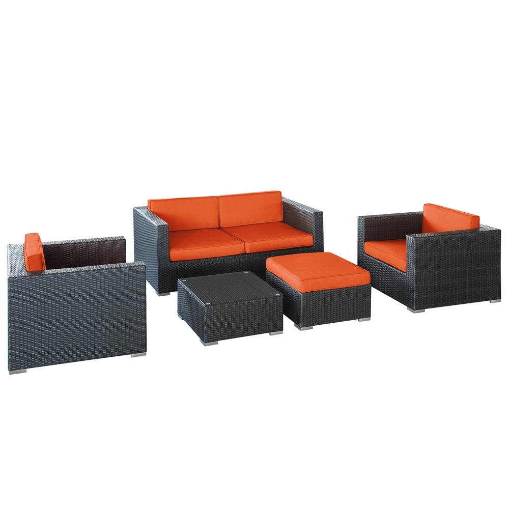 Malibu 5 Piece Outdoor Patio Sofa Set
