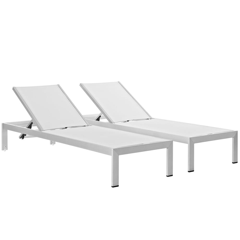Image of Shore Chaise Outdoor Patio Aluminum Set Of 2