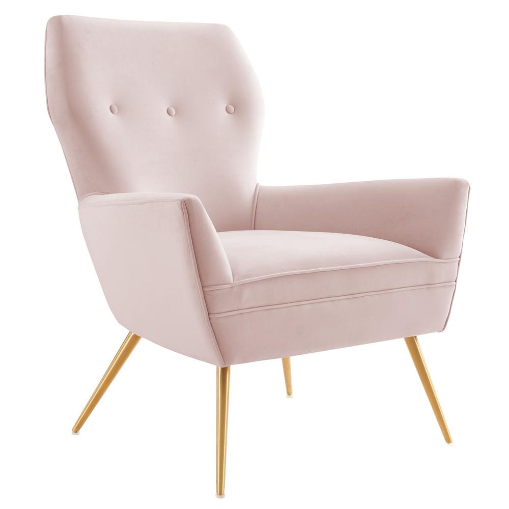 Image of Renata Button Tufted Performance Velvet Armchair - Pink Eei-5020-Pnk