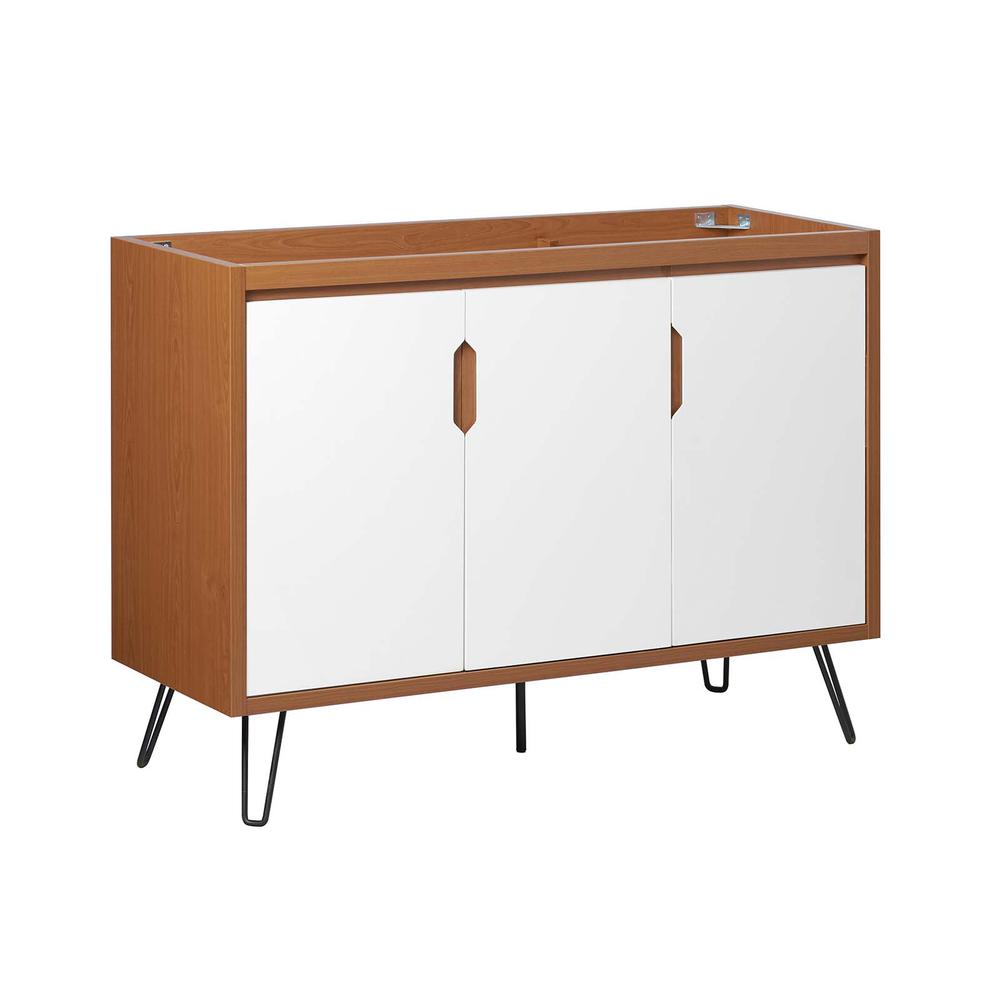 Image of Energize 48" Double Or Single Sink Compatible (Not Included) Bathroom Vanity Cabinet, Cherry White