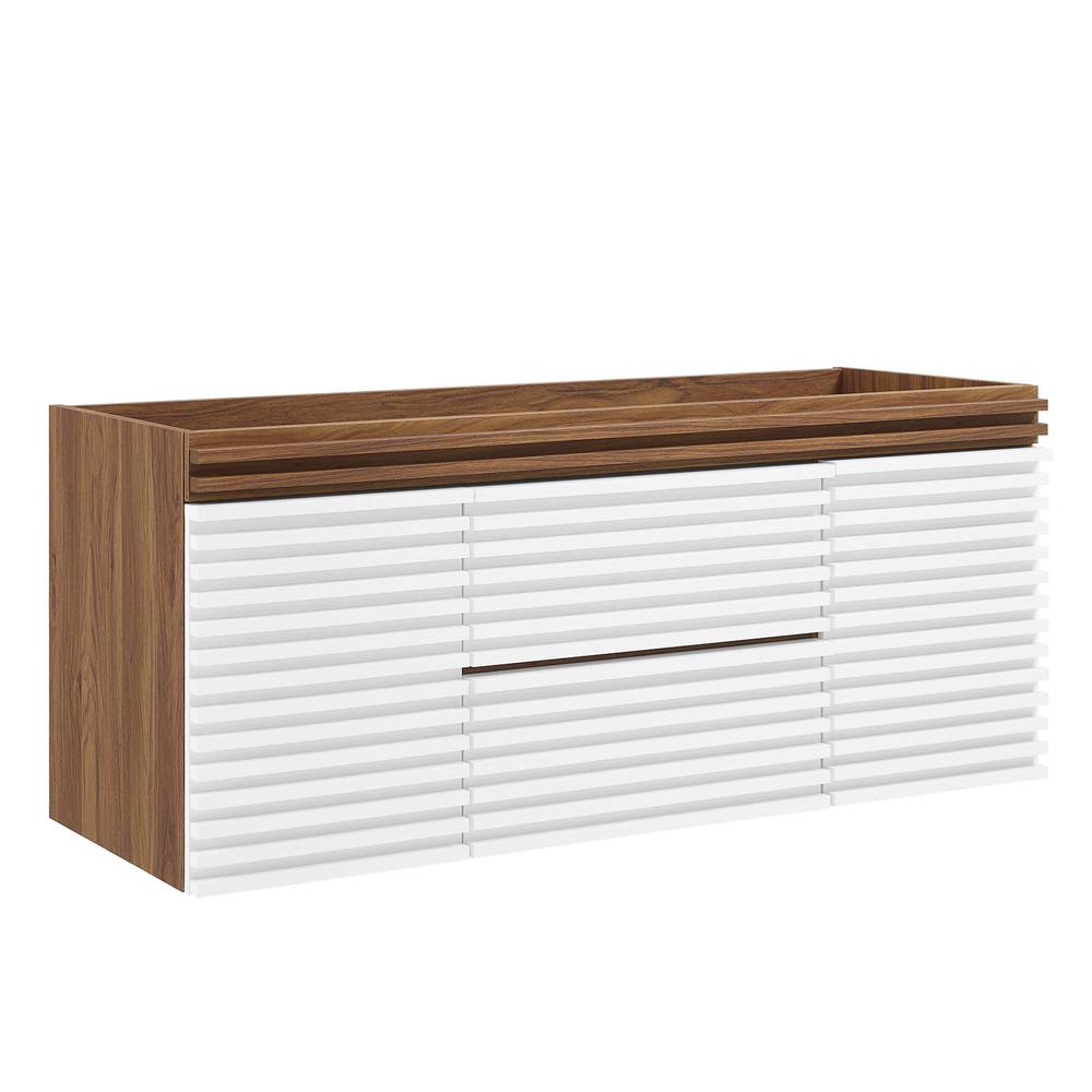Image of Render 48" Single Sink Compatible (Not Included) Bathroom Vanity Cabinet, White Walnut