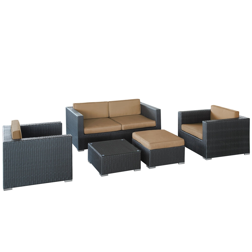 Malibu 5 Piece Outdoor Patio Sofa Set