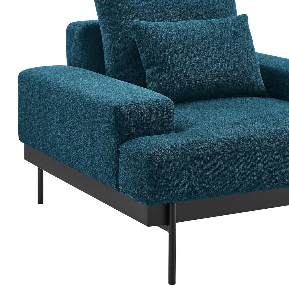 Proximity Upholstered Fabric Armchair, Azure