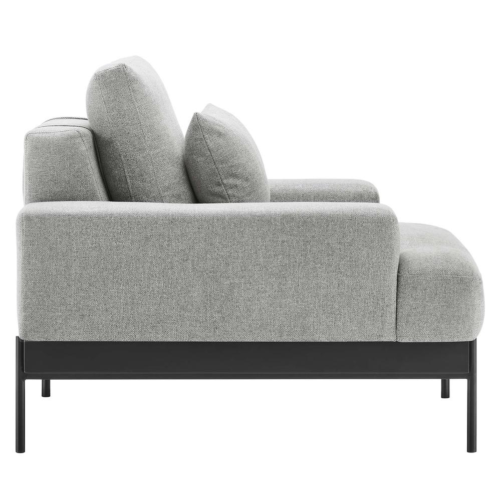 Proximity Upholstered Fabric Armchair, Light Gray