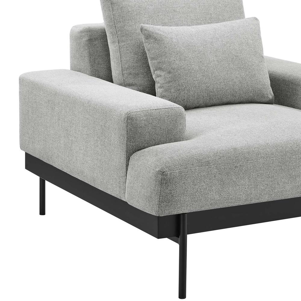 Proximity Upholstered Fabric Armchair, Light Gray