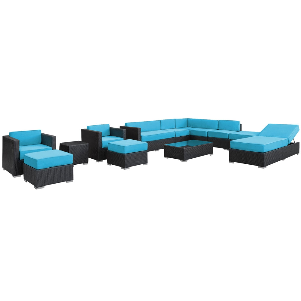 Fusion 12 Piece Outdoor Patio Sectional Set