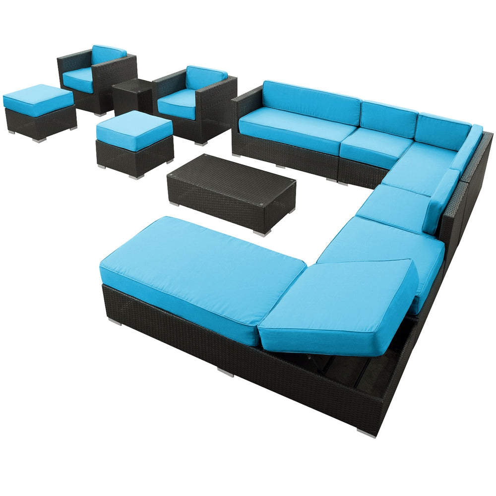 Fusion 12 Piece Outdoor Patio Sectional Set