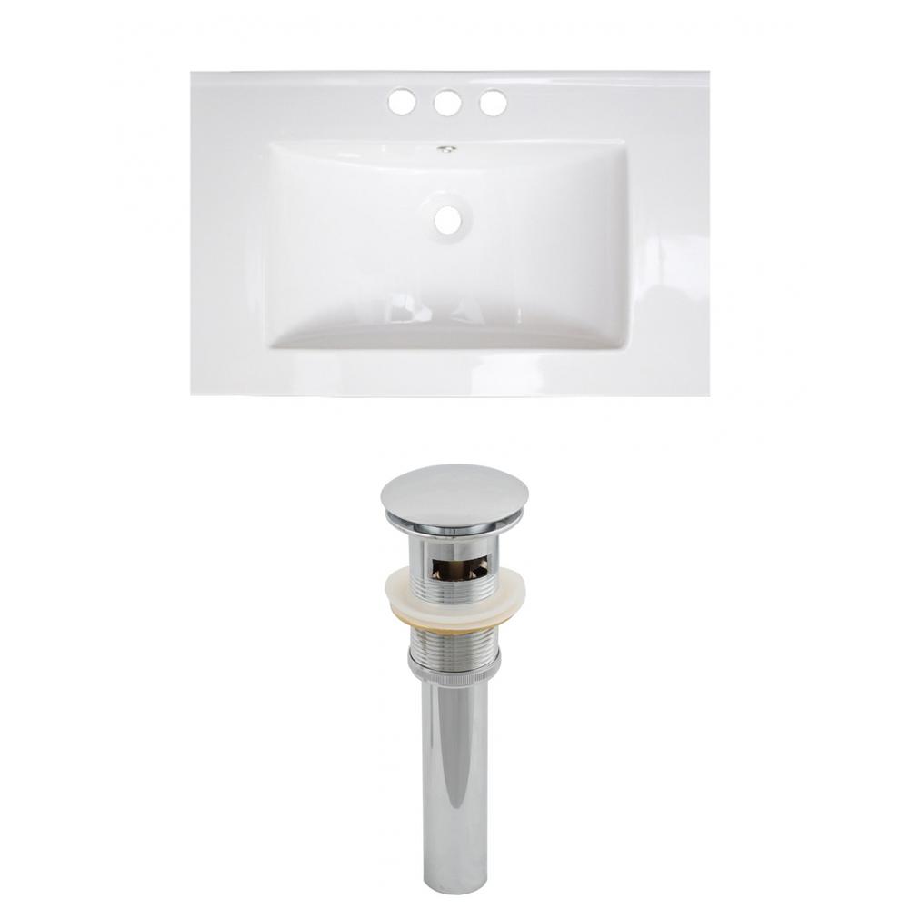 Image of American Imaginations 30-In. W 3H4-In. Ceramic Top Set In White Color - Overflow Drain Incl., Ai-15501