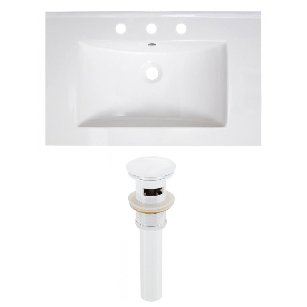 Image of American Imaginations 30-In. W 3H8-In. Ceramic Top Set In White Color - Overflow Drain Incl., Ai-23762