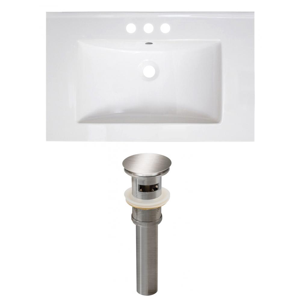 Image of American Imaginations 30-In. W 3H4-In. Ceramic Top Set In White Color - Overflow Drain Incl., Ai-23791