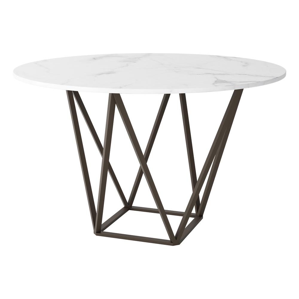 Image of Tintern Dining Table White & Antique Brass