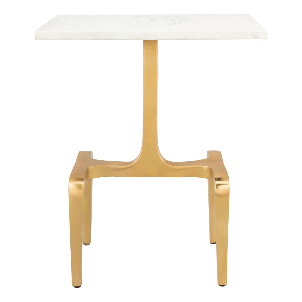 Clement Side Table White & Gold