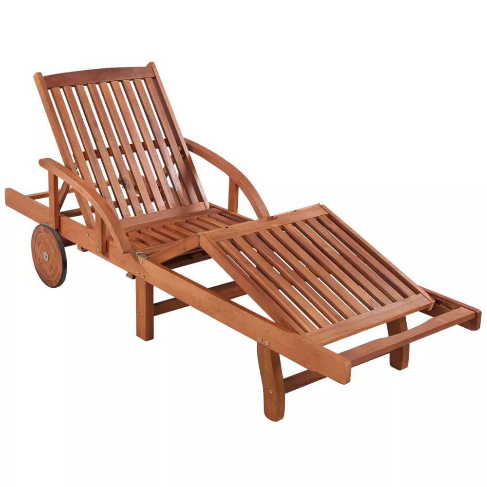 Vidaxl Sun Lounger With Table Solid Acacia Wood, 42594