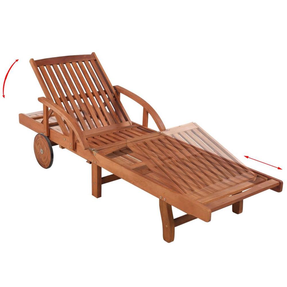 Vidaxl Sun Lounger With Table Solid Acacia Wood, 42594