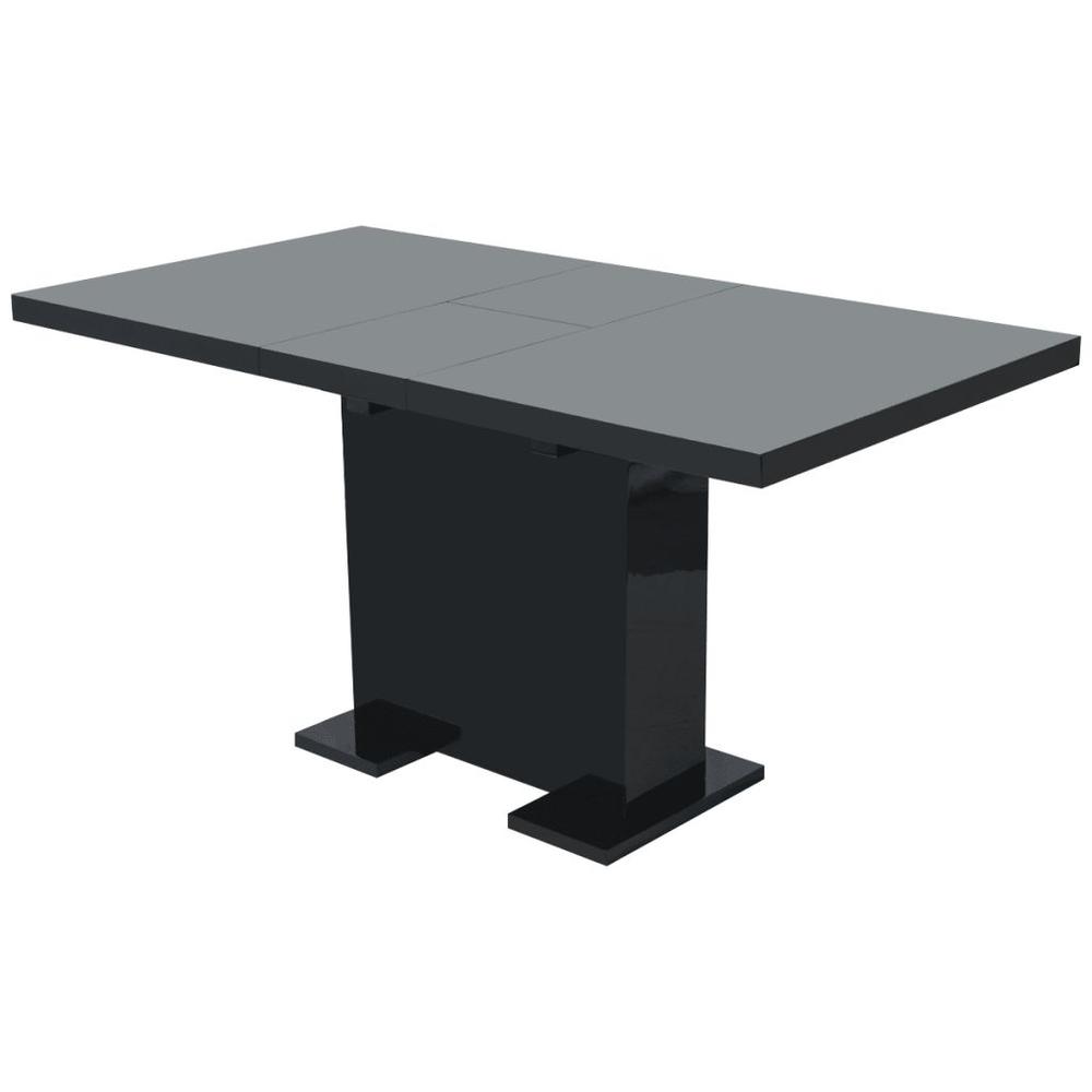 Image of Vidaxl Extendable Dining Table High Gloss Black, 243549