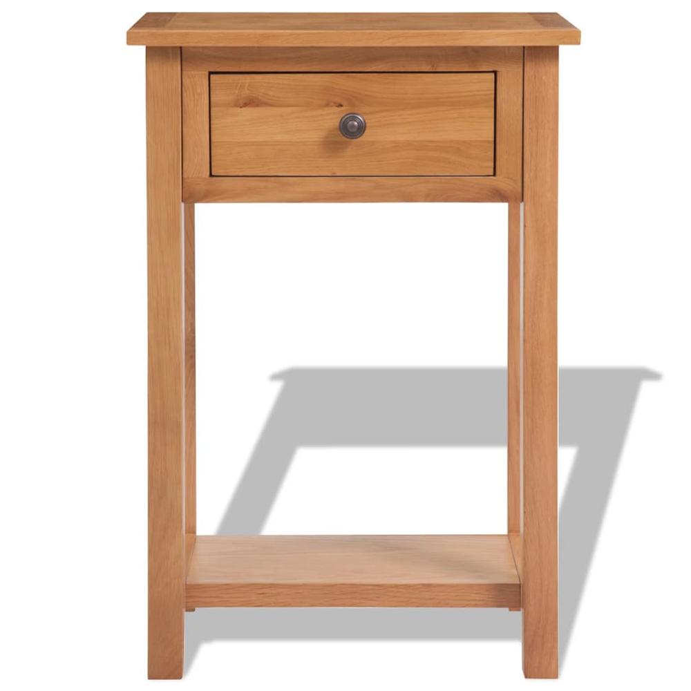 Vidaxl Console Table Solid Oak Wood 19.7"X12.6"X29.5" Brown, 243932