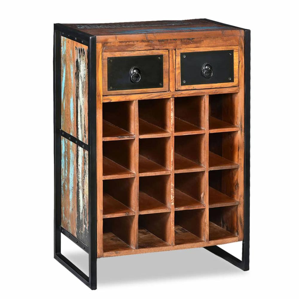 This is the image of vidaXL Wine Rack for 16 Bottles - Solid Reclaimed Wood (244831)