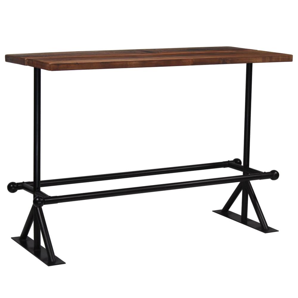 Image of Vidaxl Bar Table Solid Reclaimed Wood Dark Brown 59.1"X27.6"X42.1", 245384
