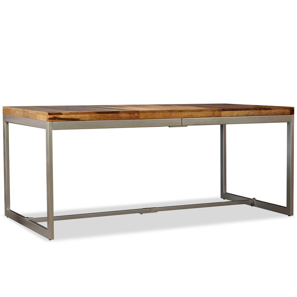 Vidaxl Dining Table Solid Sheesham Wood And Steel 70.9", 244797