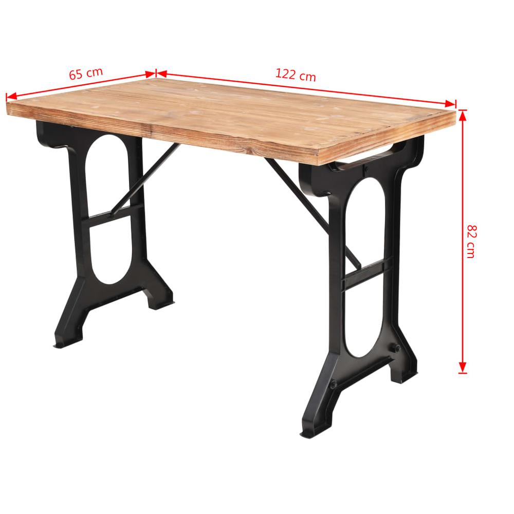 Vidaxl Dining Table Solid Fir Wood Top 48"X25.6"X32.3", 245462