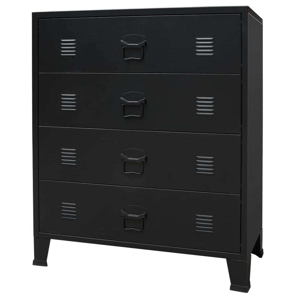 Image of Vidaxl Chest Of Drawers Metal Industrial Style 30.7"X15.7"X36.6" Black, 245963