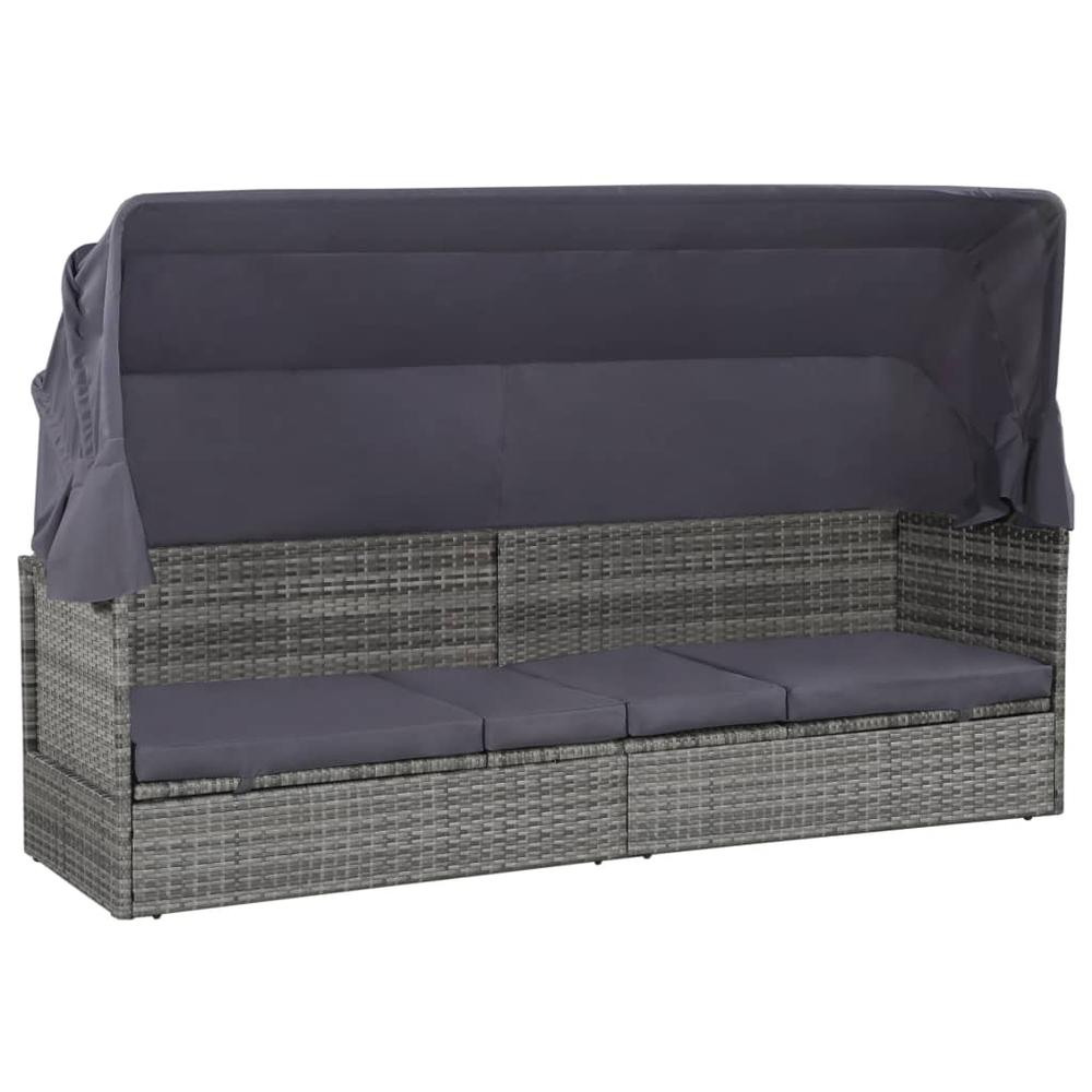 Image of Vidaxl Garden Bed With Canopy Gray 80.7"X24.4" Poly Rattan, 43962
