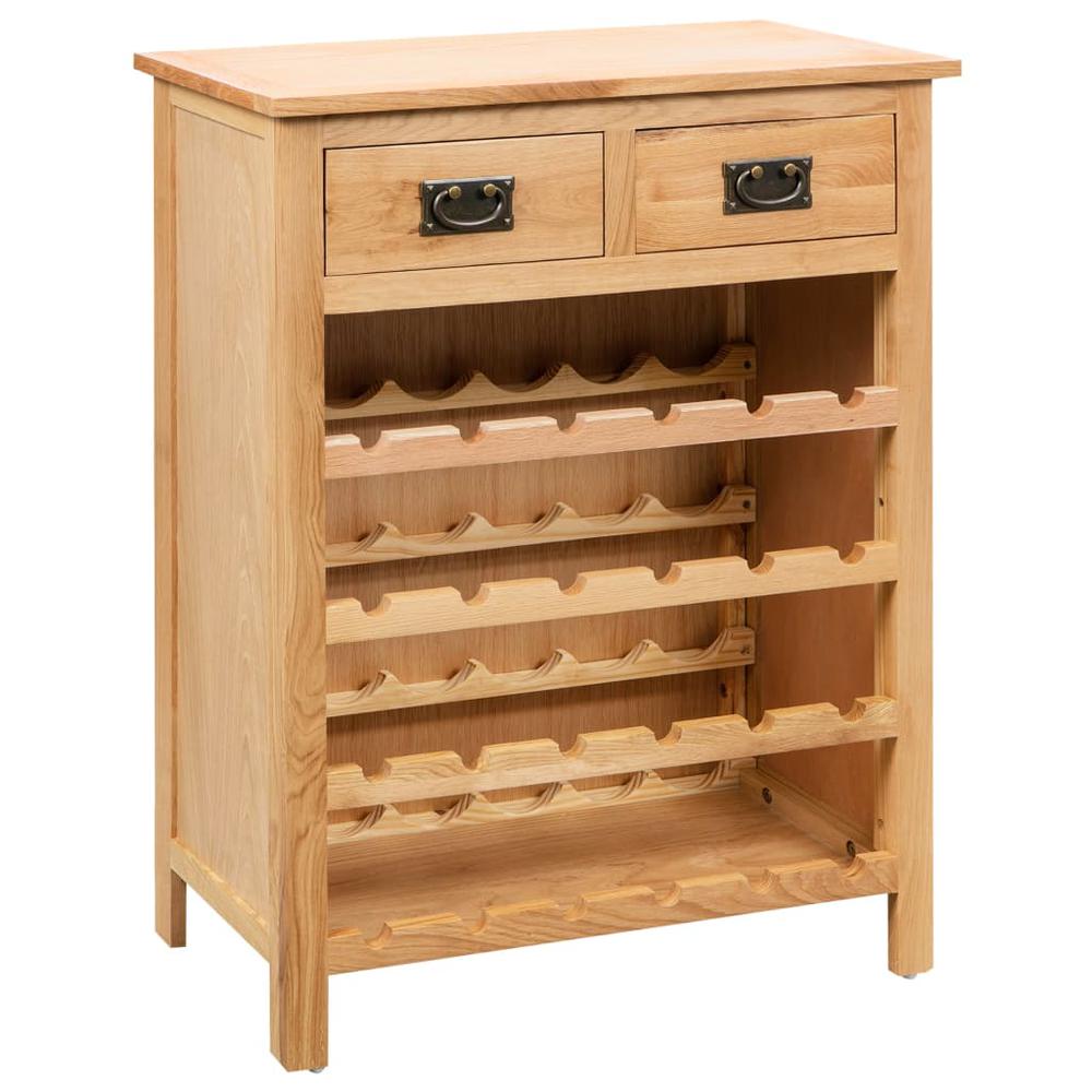 This is the image of vidaXL Solid Oak Wood Wine Cabinet, 28.3"x12.5"x35.4" - 247043