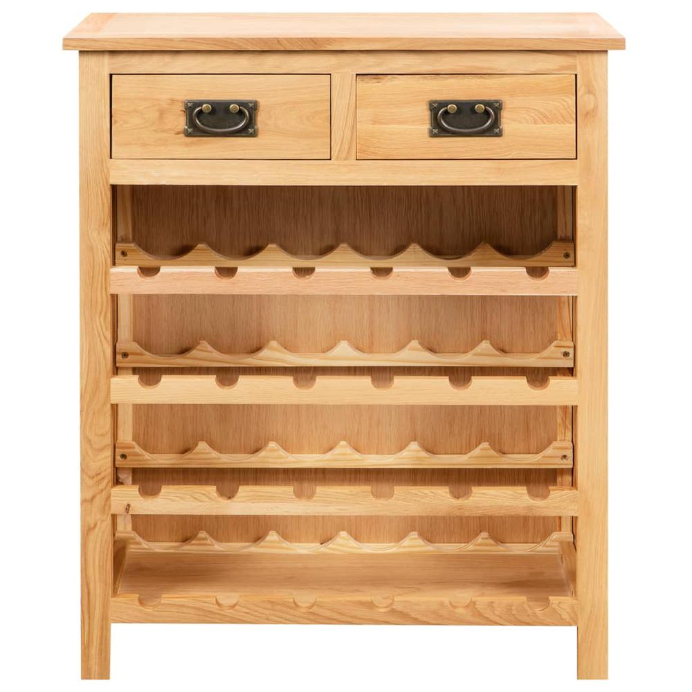 vidaXL Solid Oak Wood Wine Cabinet, 28.3"x12.5"x35.4" - 247043